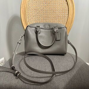 Coach Charcoal Leather Satchel